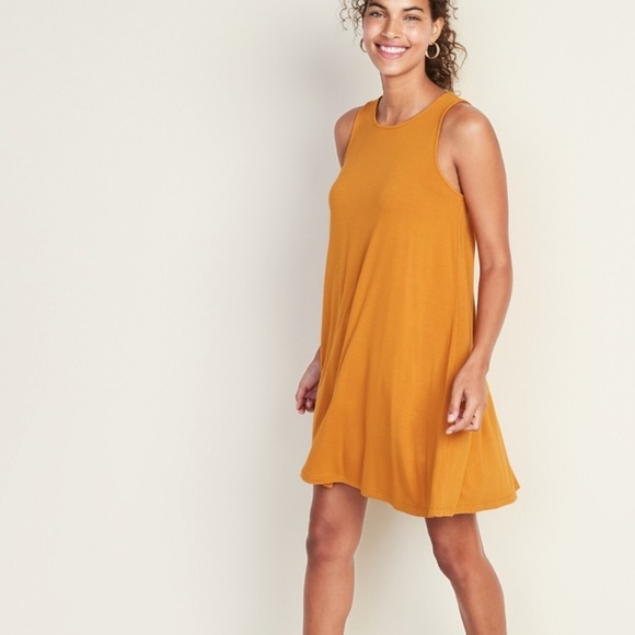 Old Navy | Dresses | Old Navy Mustard Yellow Swing Dress Medium | Poshmark